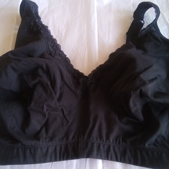 Catherines Black Cotton Comfort Wireless Bra- 54DD- NWT - Picture 3 of 5